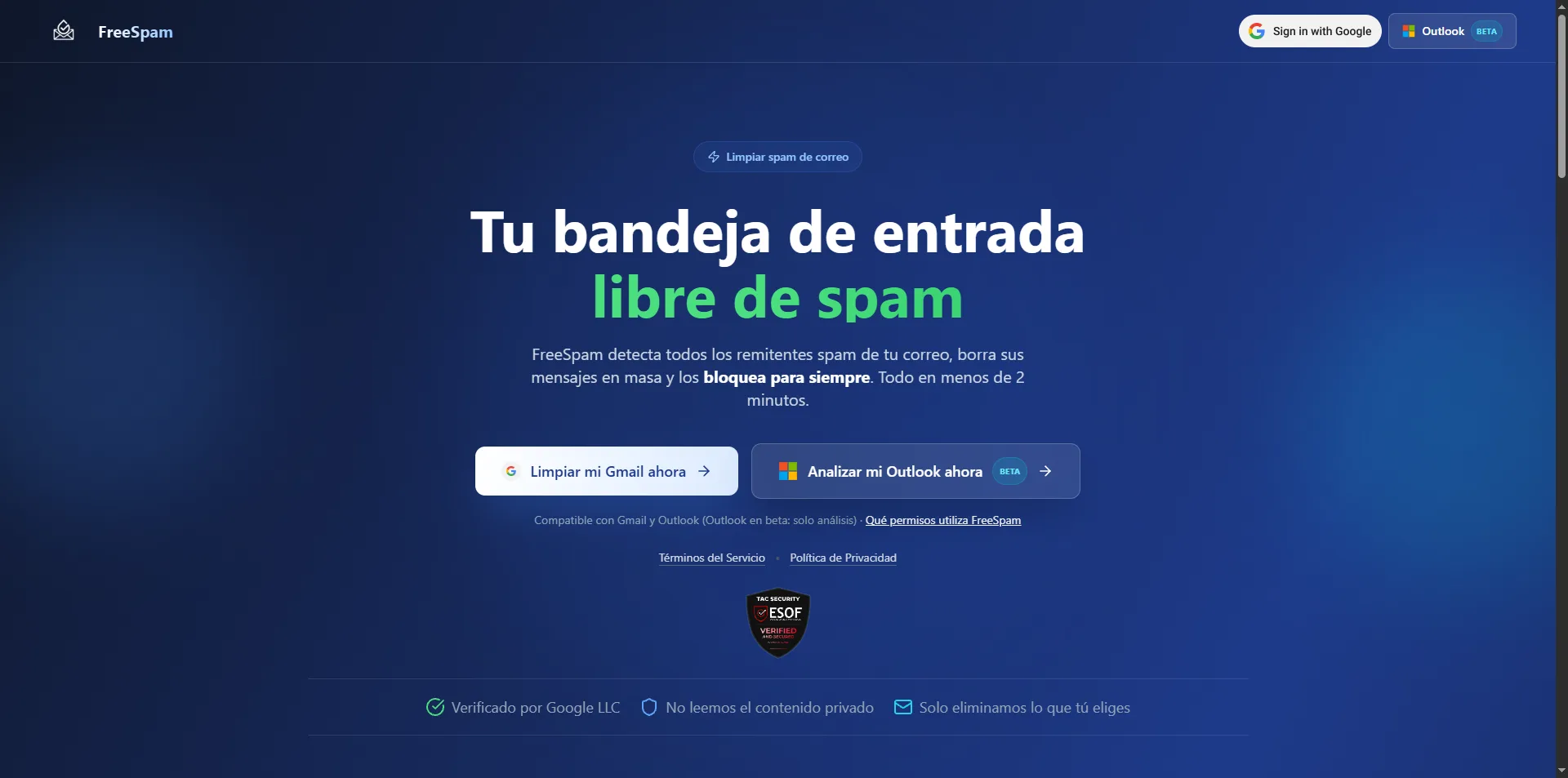 Mockup de FreeSpam